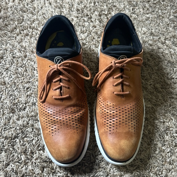 Cole Haan Men's Tan Perforated Leather Oxfords with White Sole Size 13M - Picture 2 of 8